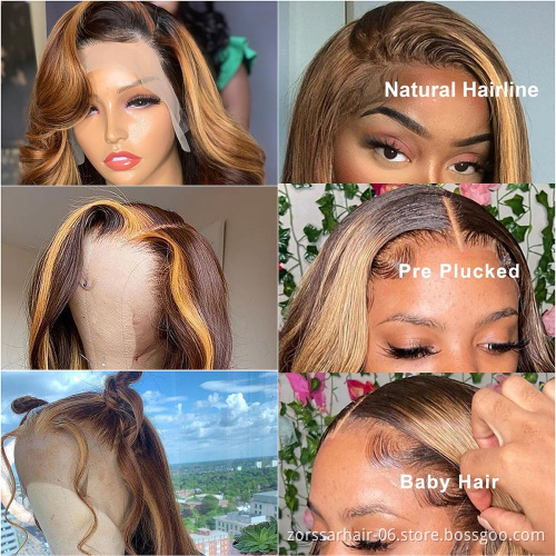 Ready to ship remy hair wigs raw indian hair glueless cuticle alighed lace frontal wigs highlight lace front human hair wig